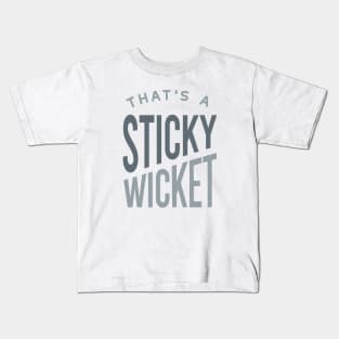 Funny Cricket That's a Sticky Wicket Kids T-Shirt